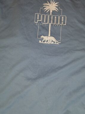 PUMA Blue Palm Tree Graphic Tee
